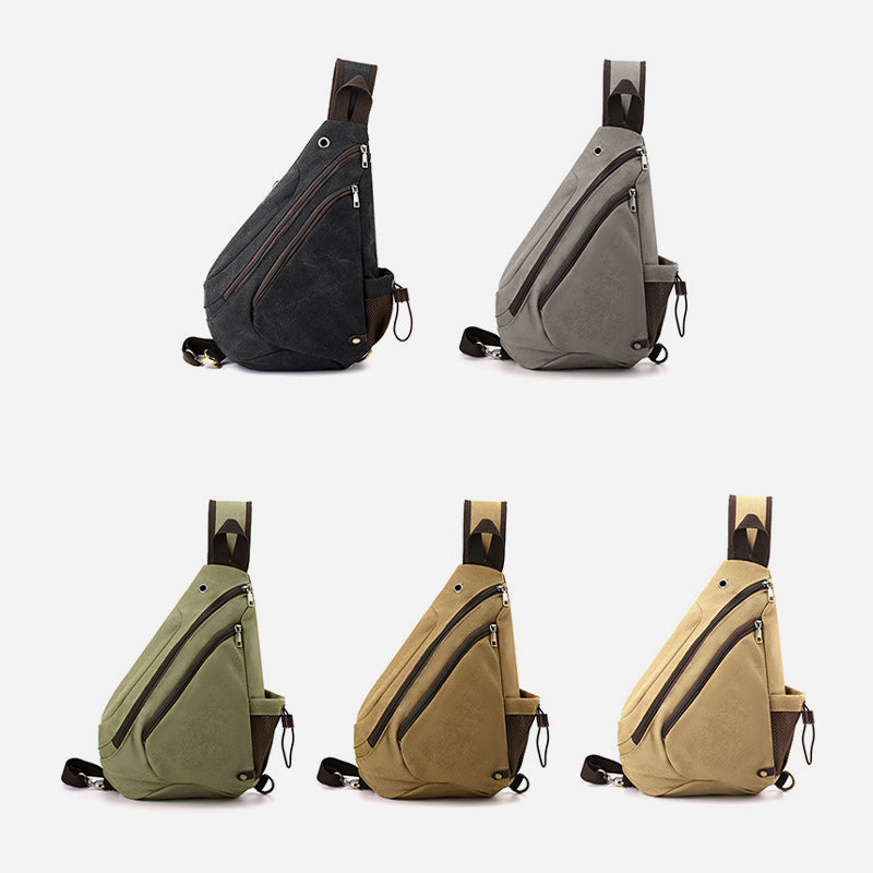 Multifunktionale Fahrradgeldbörse für Herren, große Kapazität, Schultertasche aus Canvas