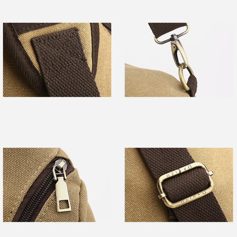 Multifunktionale Fahrradgeldbörse für Herren, große Kapazität, Schultertasche aus Canvas