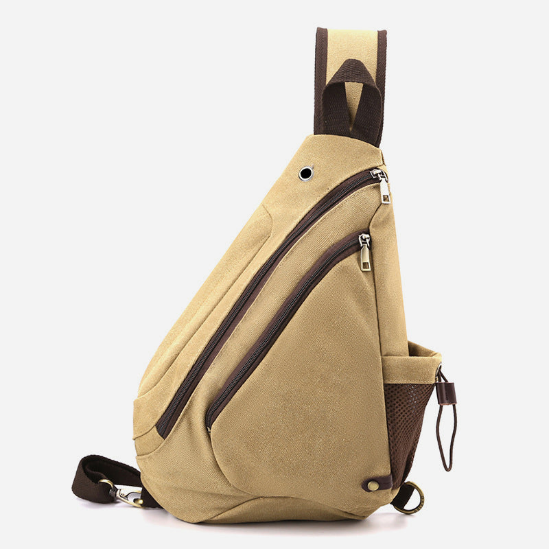 Multifunktionale Fahrradgeldbörse für Herren, große Kapazität, Schultertasche aus Canvas