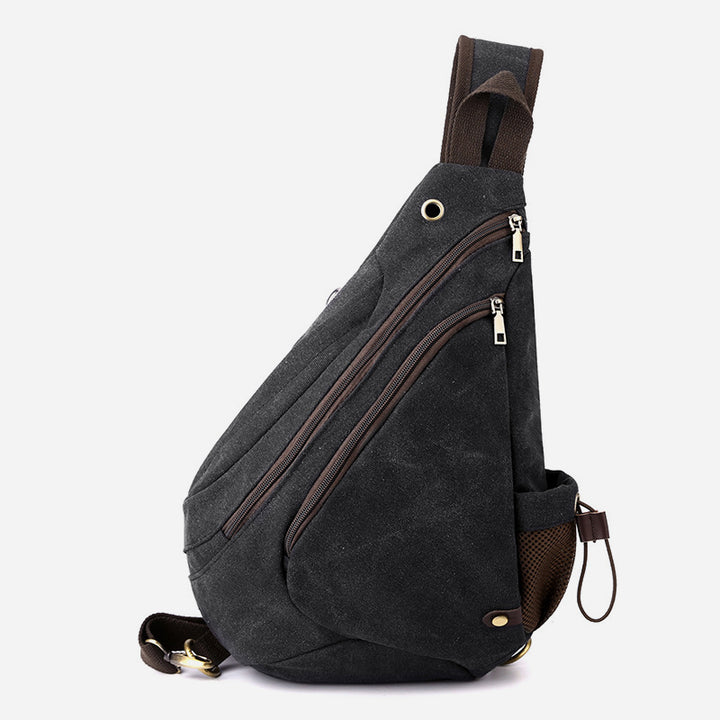 Multifunktionale Fahrradgeldbörse für Herren, große Kapazität, Schultertasche aus Canvas
