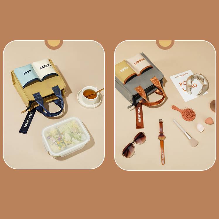 Funktionelle Handtasche, Tote Mommy Bag, Schultertasche mit mehreren Taschen und Umhängegurt