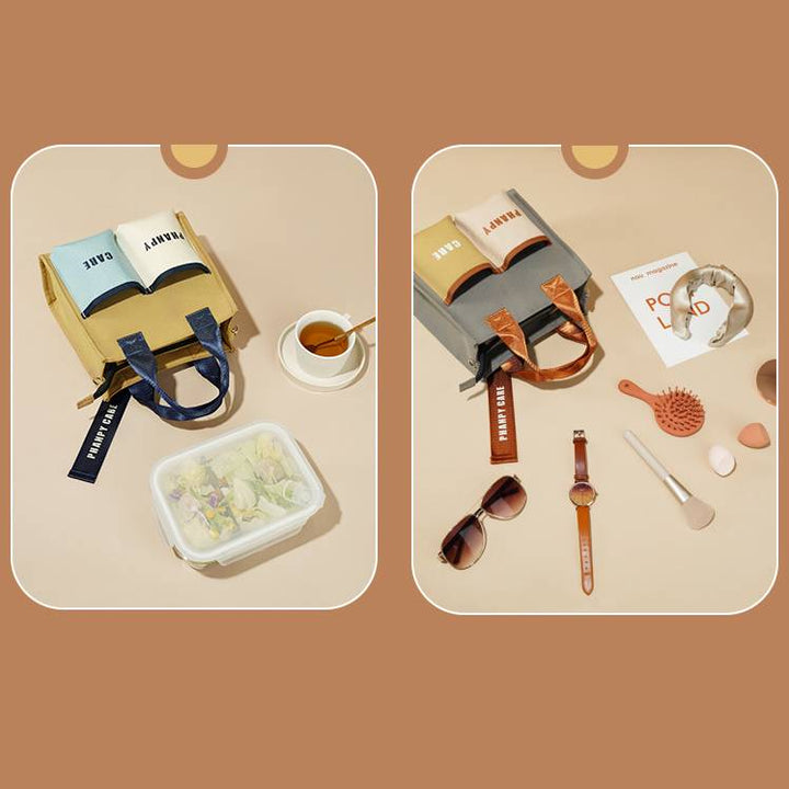 Funktionelle Handtasche, Tote Mommy Bag, Schultertasche mit mehreren Taschen und Umhängegurt