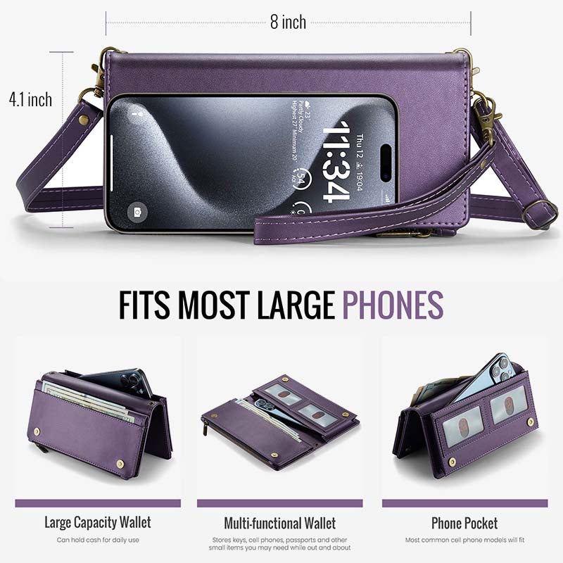Crossbody Zipper Brieftasche Handy Geldbörse Telefon Tasche fit 6,7 zoll Telefon