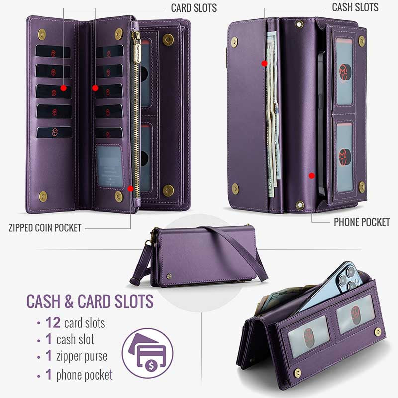 Crossbody Zipper Brieftasche Handy Geldbörse Telefon Tasche fit 6,7 zoll Telefon