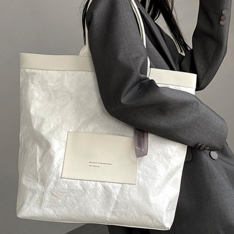 Große Tyvek-Tragetasche, Handtasche, lässige Handtasche für Arbeit, Reisen, Einkaufen