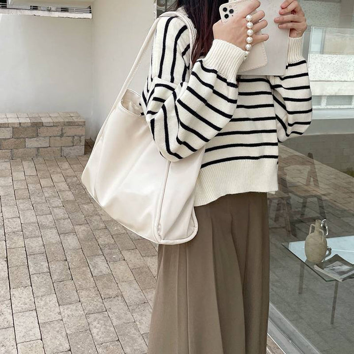 Tragetasche für Damen, großes Fassungsvermögen, Leder, Schultertasche, Handtasche