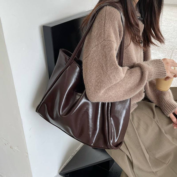Tragetasche für Damen, großes Fassungsvermögen, Leder, Schultertasche, Handtasche