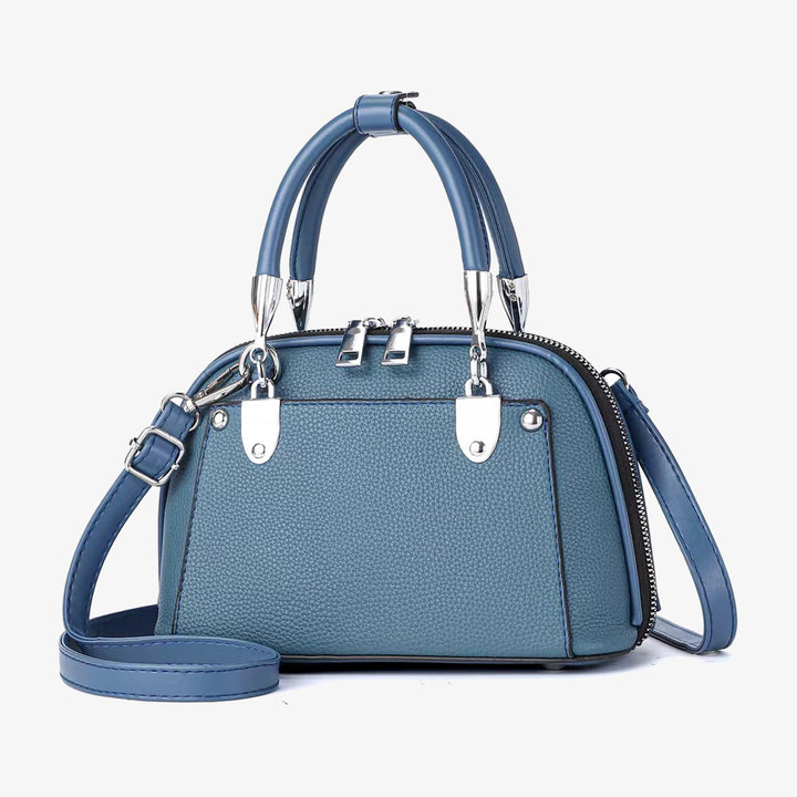 Vegane Leder Boston Tasche Satchel Einfarbig Crossbody Handtasche für Frauen