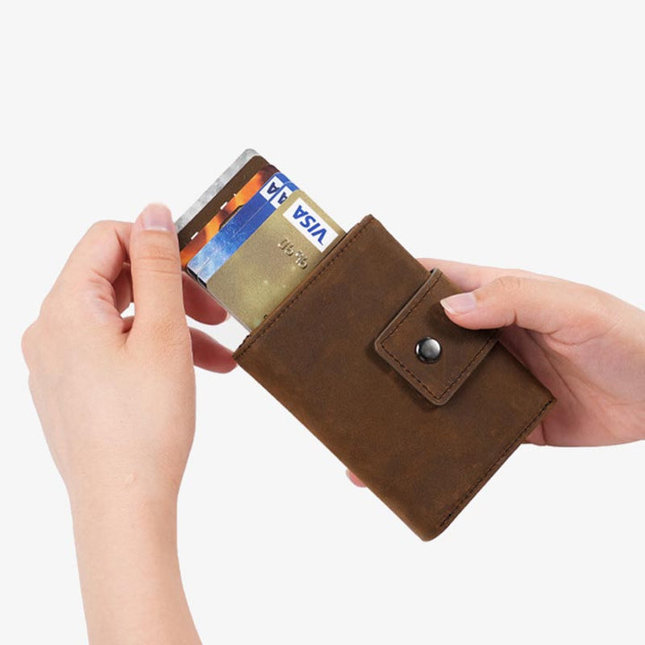 Apple Wallet mit Airtag-Steckplatz, Pop-Up-Kartenetui aus Metall