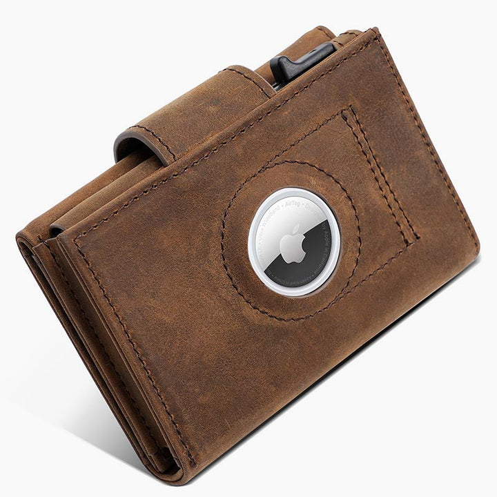 Apple Wallet mit Airtag-Steckplatz, Pop-Up-Kartenetui aus Metall
