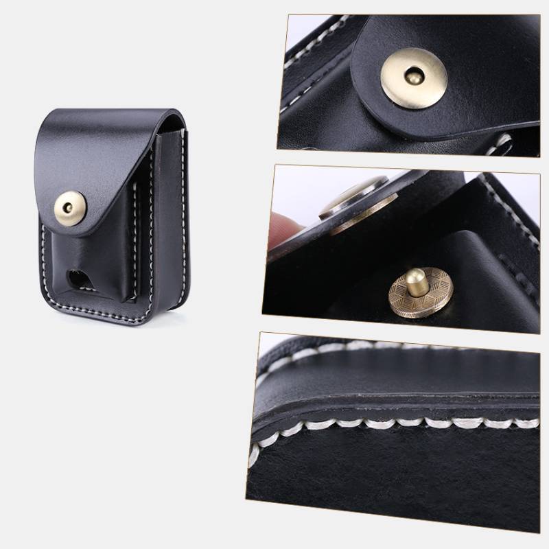 Echtes Leder Zigarettenanzünder Halter Tasche Mini Zigarren Hüfttasche