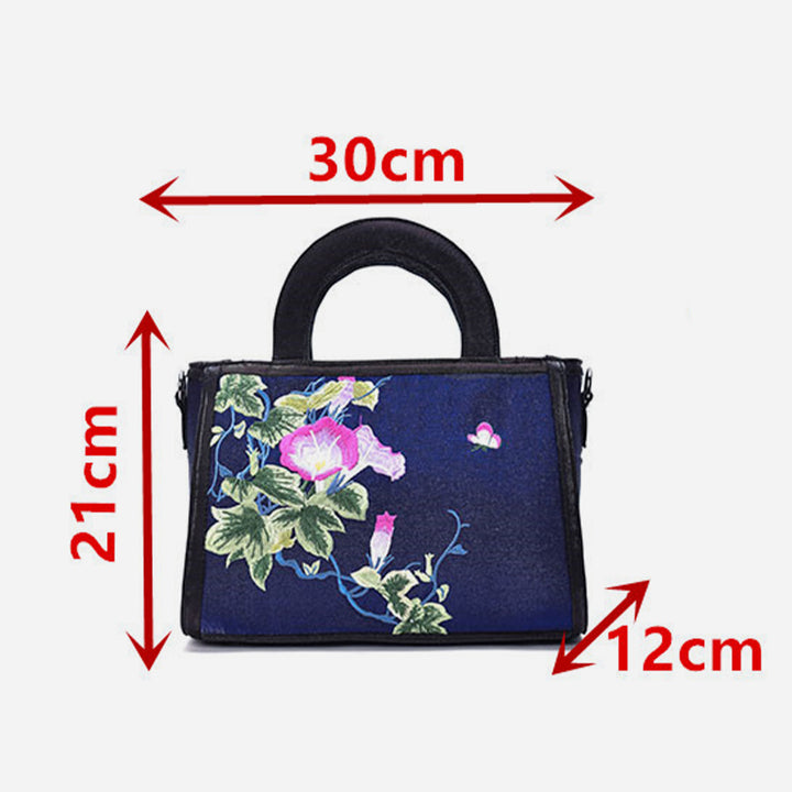 Tote im ethnischen Stil mit Blumenstickereien, Umhängetasche für Damen