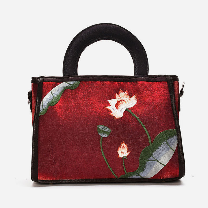 Tote im ethnischen Stil mit Blumenstickereien, Umhängetasche für Damen