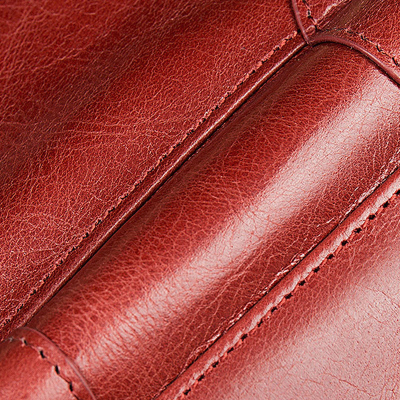 Kompakte Handtasche mit Rundum-Reißverschluss für Damen, geräumige Handtasche aus echtem Leder