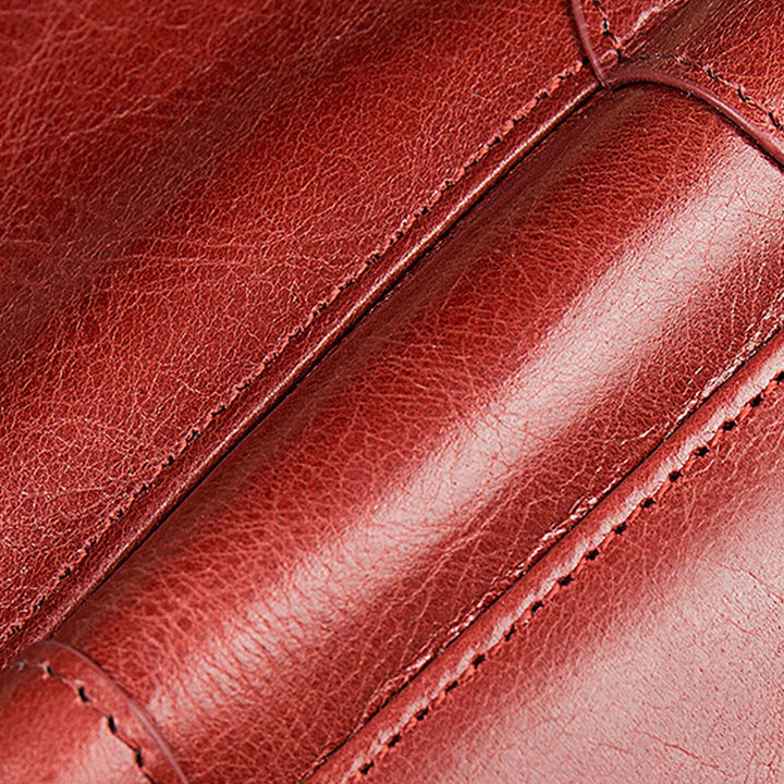 Kompakte Handtasche mit Rundum-Reißverschluss für Damen, geräumige Handtasche aus echtem Leder