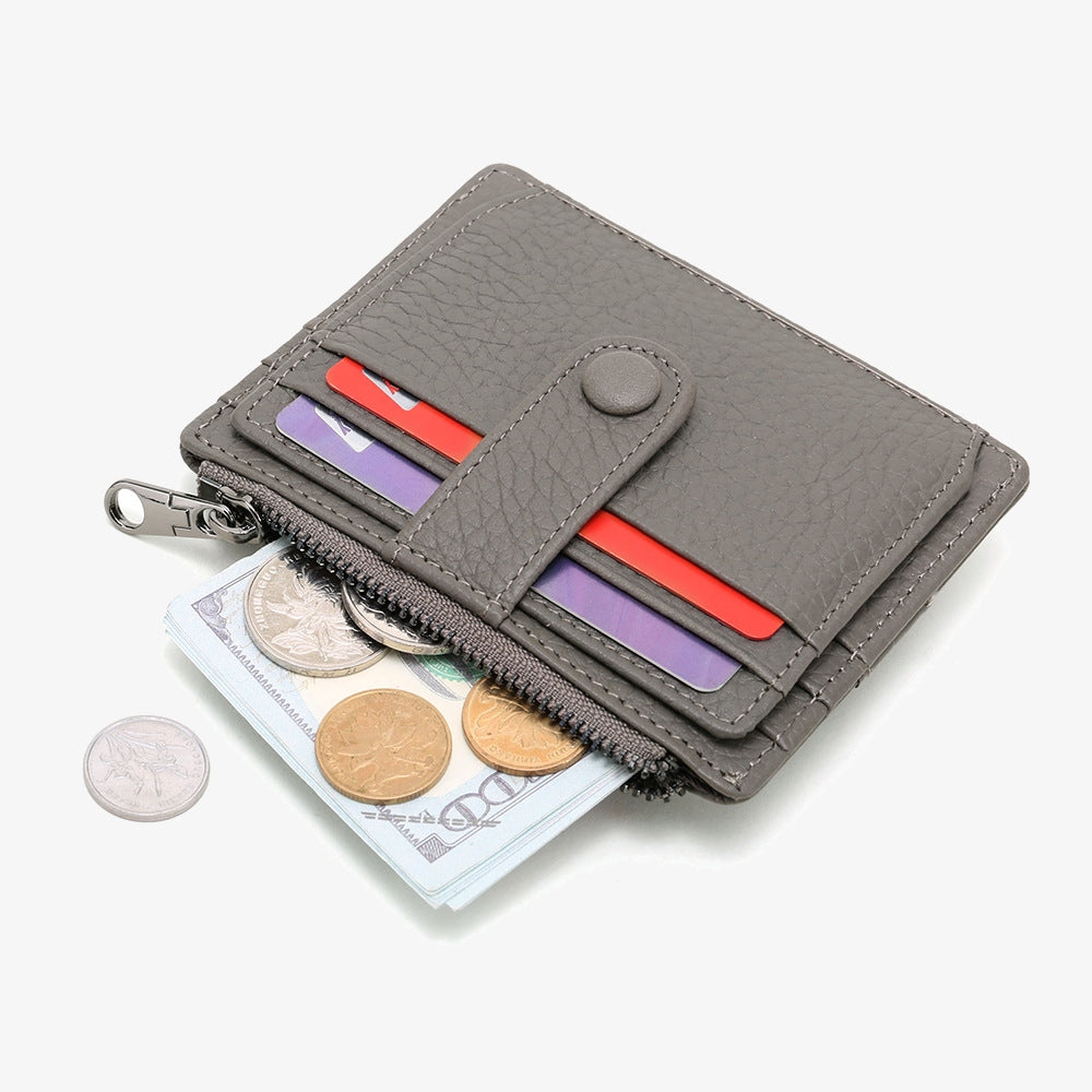 Schlankes Kartenetui, Vordertasche, Geldbörse, Kreditkartenhalter für Damen, mit Schlüsselanhänger