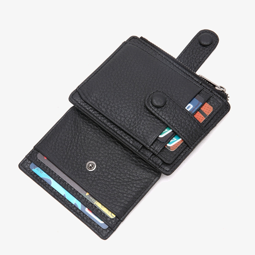 Schlankes Kartenetui, Vordertasche, Geldbörse, Kreditkartenhalter für Damen, mit Schlüsselanhänger