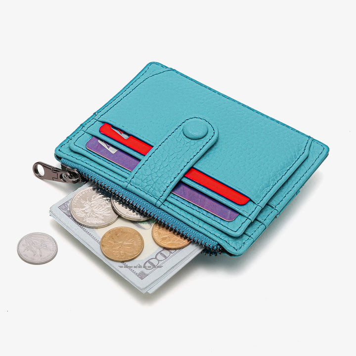 Schlankes Kartenetui, Vordertasche, Geldbörse, Kreditkartenhalter für Damen, mit Schlüsselanhänger
