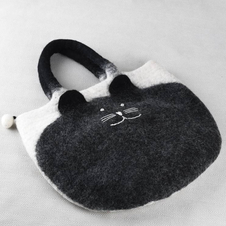 Handgemachte handgemachte Katze Wollfilz Handtasche