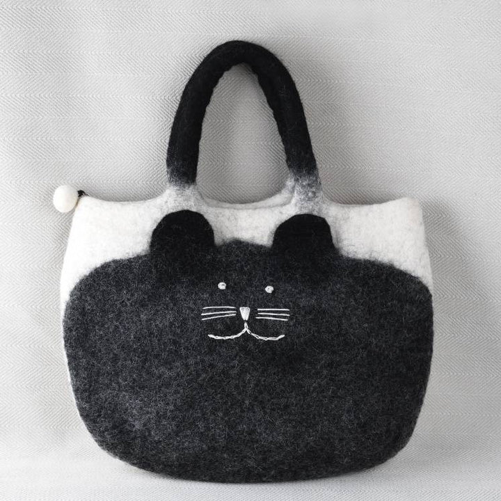 Handgemachte handgemachte Katze Wollfilz Handtasche