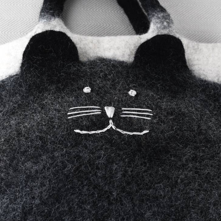 Handgemachte handgemachte Katze Wollfilz Handtasche