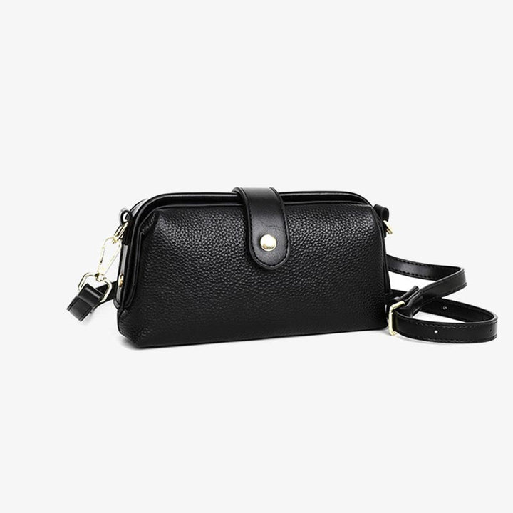 Horizontale Umhängetasche aus echtem Leder, elegante Geldbörse für Pendler