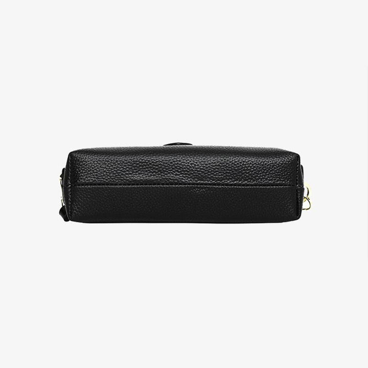 Horizontale Umhängetasche aus echtem Leder, elegante Geldbörse für Pendler