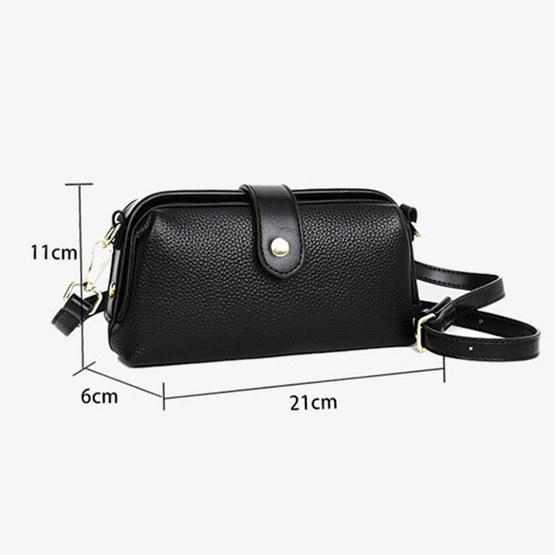Horizontale Umhängetasche aus echtem Leder, elegante Geldbörse für Pendler