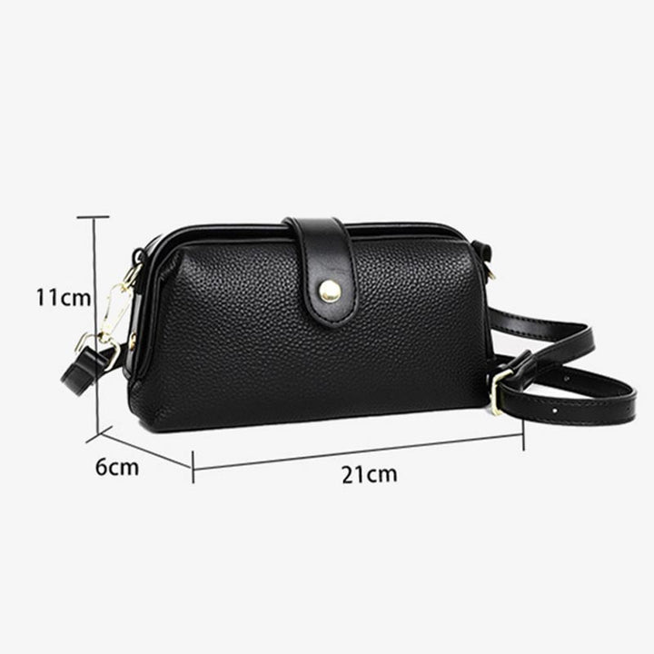 Horizontale Umhängetasche aus echtem Leder, elegante Geldbörse für Pendler