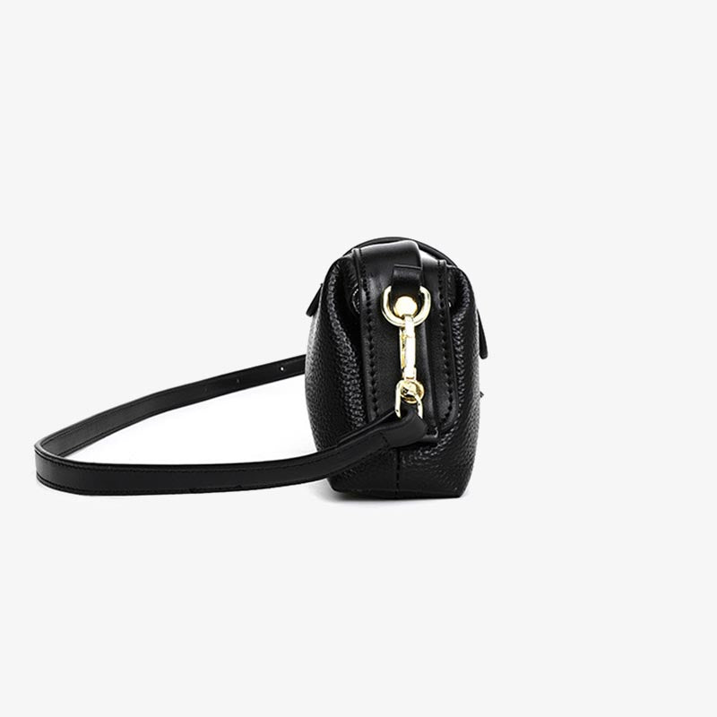Horizontale Umhängetasche aus echtem Leder, elegante Geldbörse für Pendler