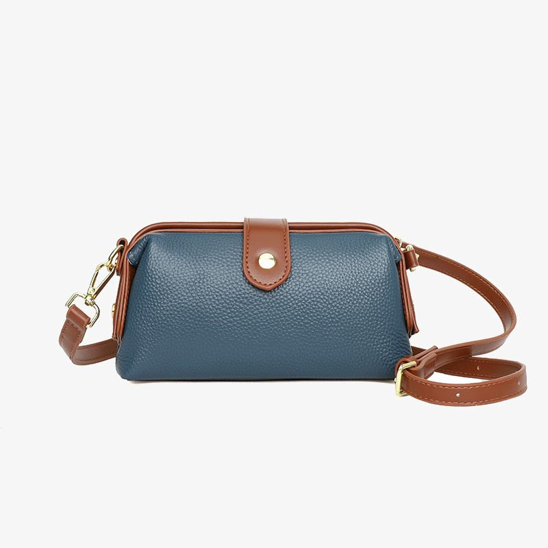Horizontale Umhängetasche aus echtem Leder, elegante Geldbörse für Pendler