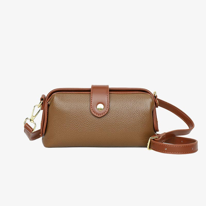 Horizontale Umhängetasche aus echtem Leder, elegante Geldbörse für Pendler
