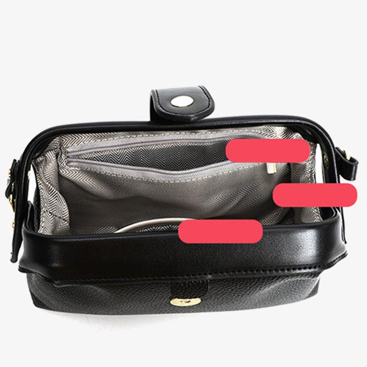 Horizontale Umhängetasche aus echtem Leder, elegante Geldbörse für Pendler