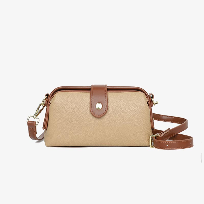 Horizontale Umhängetasche aus echtem Leder, elegante Geldbörse für Pendler