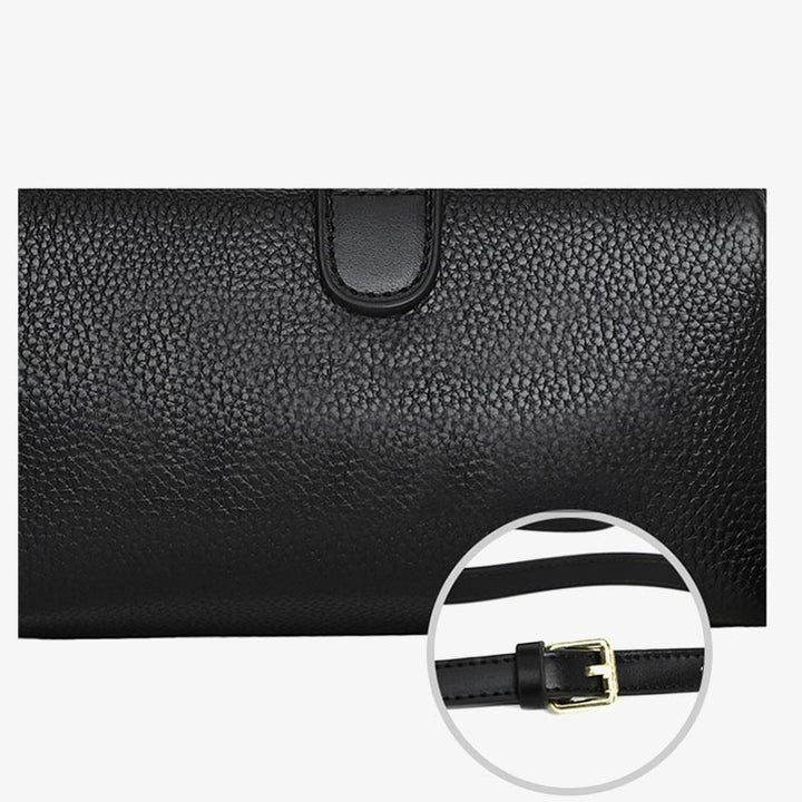 Horizontale Umhängetasche aus echtem Leder, elegante Geldbörse für Pendler