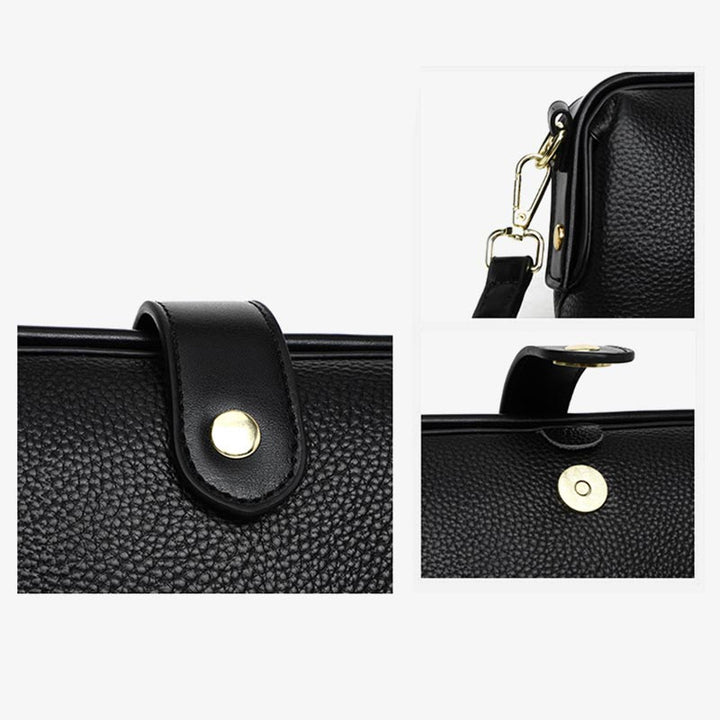 Horizontale Umhängetasche aus echtem Leder, elegante Geldbörse für Pendler