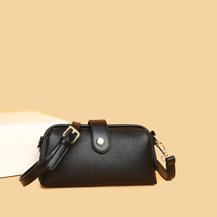 Horizontale Umhängetasche aus echtem Leder, elegante Geldbörse für Pendler