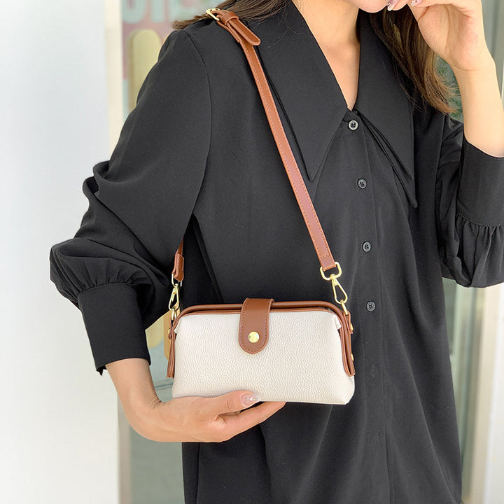 Horizontale Umhängetasche aus echtem Leder, elegante Geldbörse für Pendler