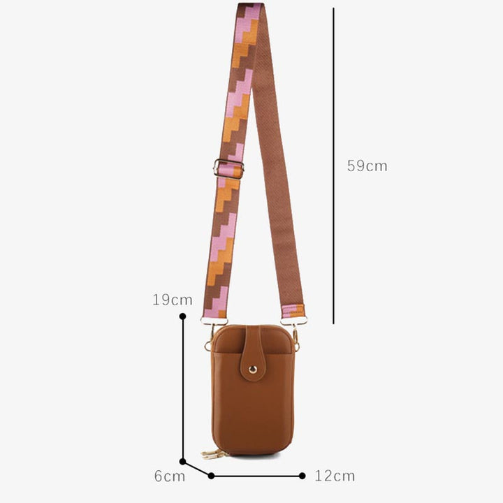 Umhängetasche mit zwei Fächern für Damen, Akkordeon-Telefontasche