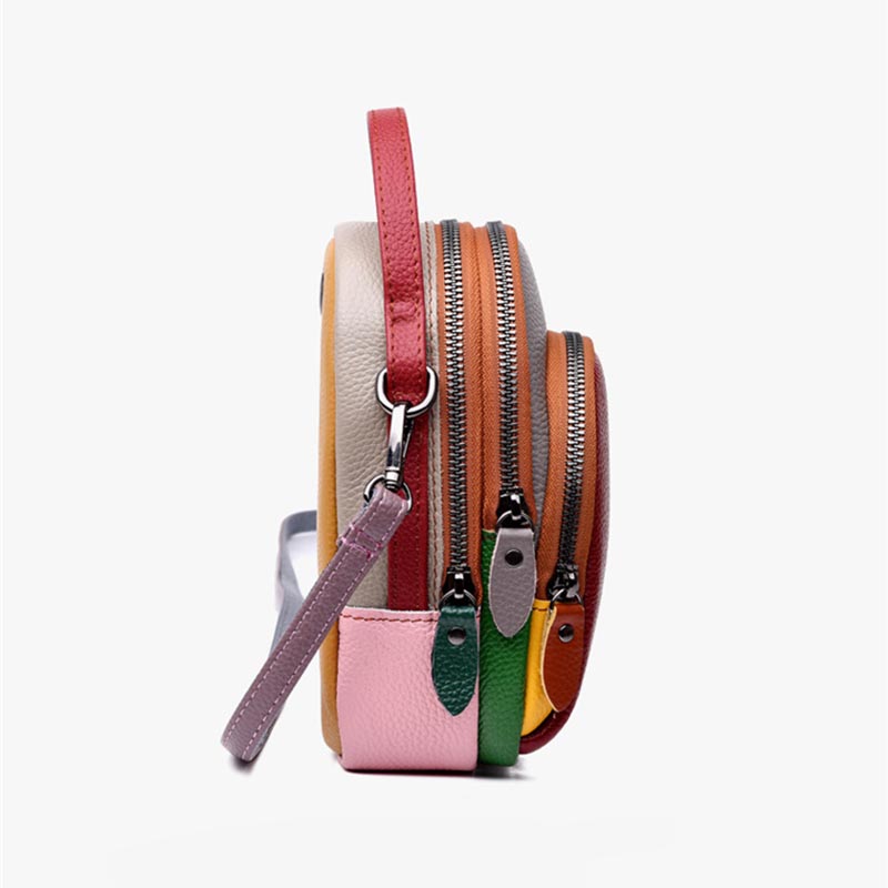 Farblich passende Handytasche aus echtem Leder, Umhängetasche für Damen 