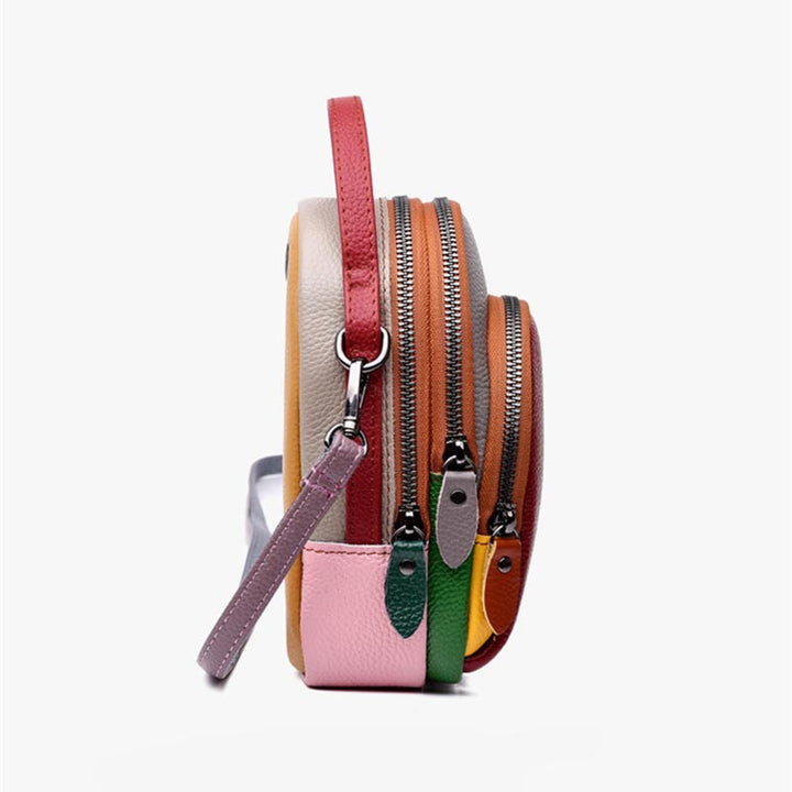 Farblich passende Handytasche aus echtem Leder, Umhängetasche für Damen 