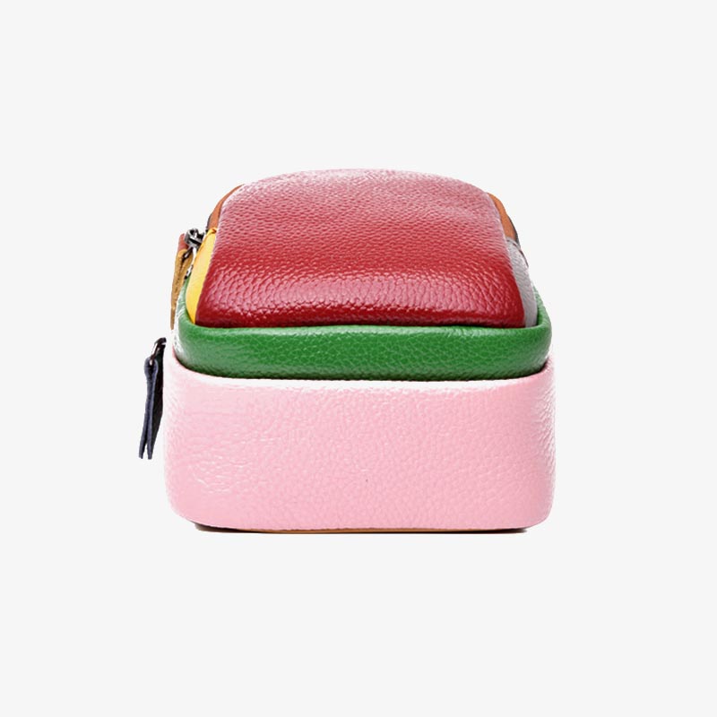 Farblich passende Handytasche aus echtem Leder, Umhängetasche für Damen 