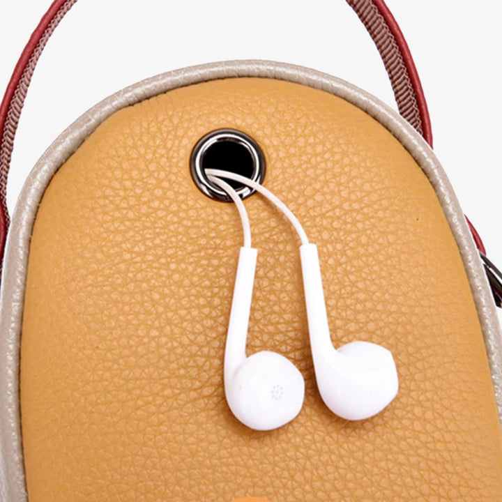 Farblich passende Handytasche aus echtem Leder, Umhängetasche für Damen 