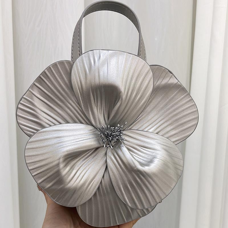 Blütenblatt Blume für Party Einfarbig Abendtasche