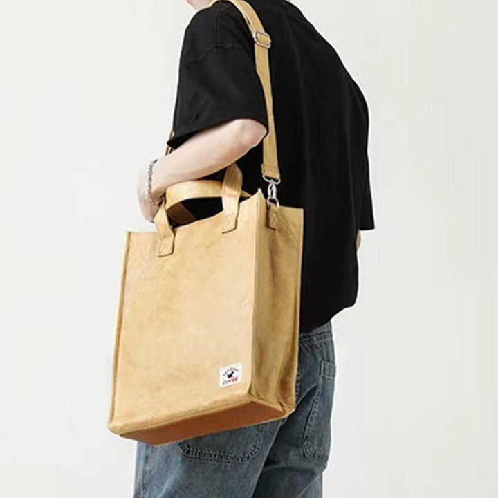 Minimalistische Kraftpapiertasche Damen Herren Umweltfreundliche Umhängetasche