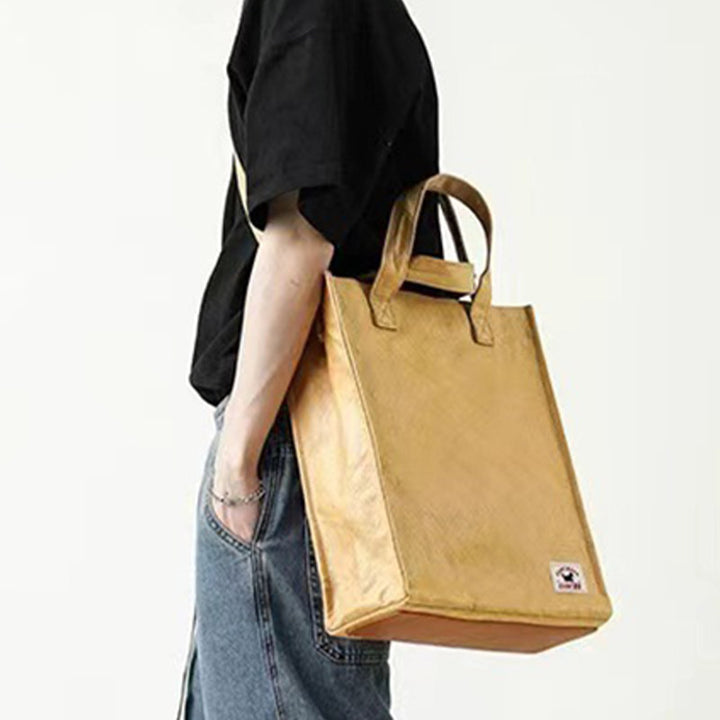 Minimalistische Kraftpapiertasche Damen Herren Umweltfreundliche Umhängetasche