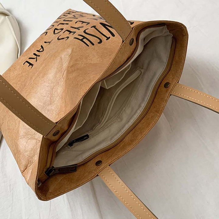 Vintage Umweltfreundliche Tragetasche Wasserdichte Umhängetasche aus Kraftpapier