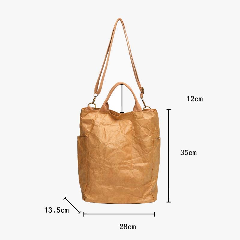 Vintage Plissee Tote Große umweltfreundliche Umhängetasche aus Papier