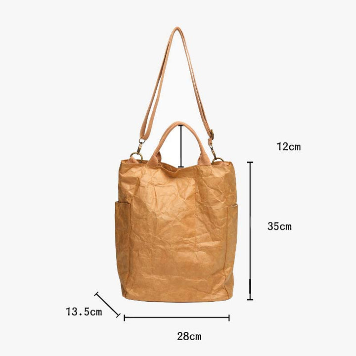 Vintage Plissee Tote Große umweltfreundliche Umhängetasche aus Papier