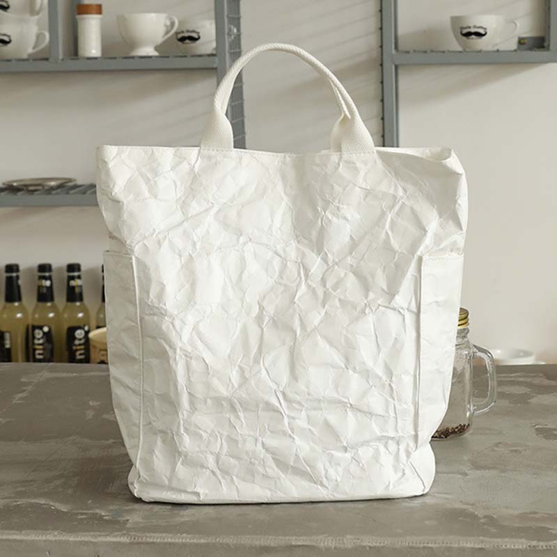 Vintage Plissee Tote Große umweltfreundliche Umhängetasche aus Papier